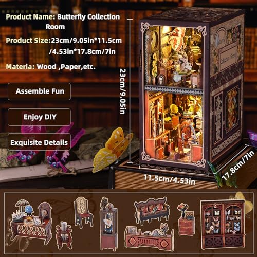 Book Nook Kit, DIY Miniature House Dollhouse Kit 3D Puzzle for Adults - Image 2