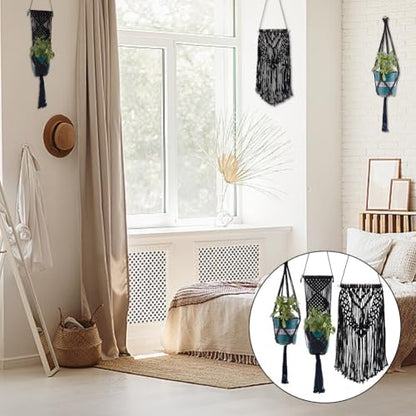 IFNUNLY 8 Set Black DIY Macrame Kit for Beginners - Starter Kit with Wall Hanging, Plant Hanger, Keychain & Instructions - Image 6