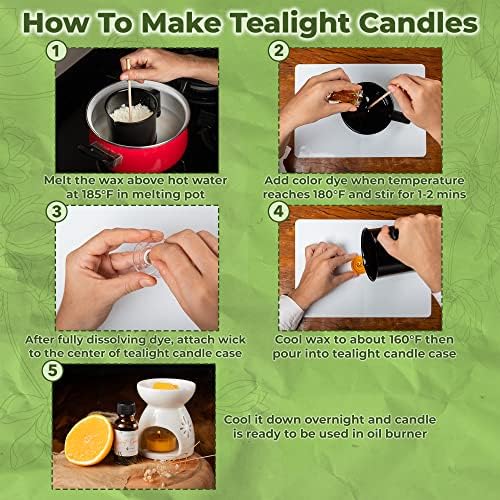 YNATRY All-in-One DIY Soy Candle Kit for Beginners – Natural Soy Wax, Fragrance Oils, Cotton Wicks, Dye Chips, and Tools – Create Candles and Wax Melts - Image 4