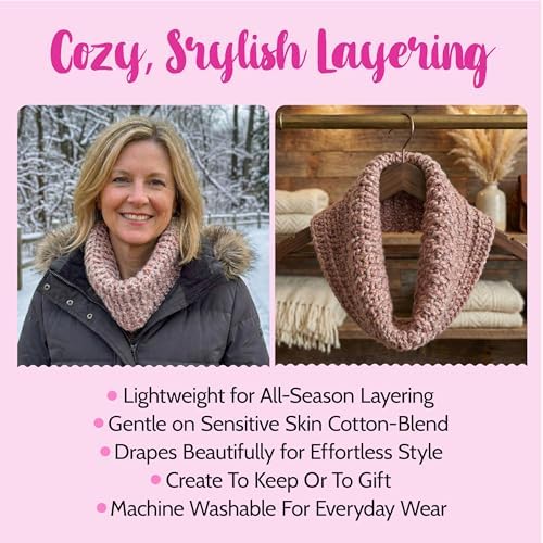 KnitPal Weekend Wrap Scarf Crochet Kit for Beginners (Baby Pink) - Image 4
