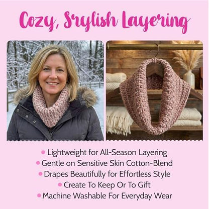 KnitPal Weekend Wrap Scarf Crochet Kit for Beginners (Baby Pink) - Image 4