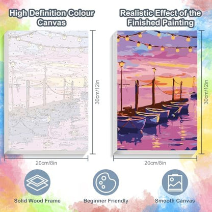 Kalonyth Boat Framed Paint by Numbers Kit for Adults Beginner 8x12 inch - Image 3