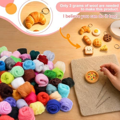 96 Colors Needle Felting Wool Roving for Needle Felting Kit Roving Wool - Image 6