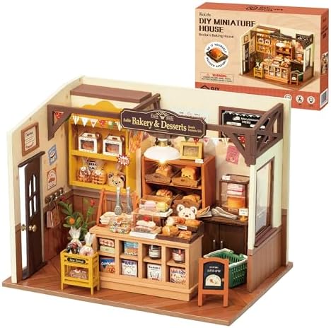 Rolife Becka's Bakery Miniature House Kit with LED Lights by Rolife