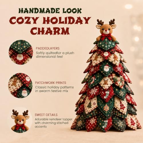 Daily Partner DIY Quilted Fabric Christmas Tree Kit, Arts and Crafts for Adults, (Reindeer) - Image 4