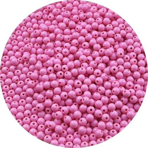 700pcs Acrylic Round Beads for Crafts 6mm Resin Candy Color Spacer Beads with Hole for Jewelry Making Sewing Crafts Decoration Necklaces Bracelets Earrings Supplies(Pink) by Unknown