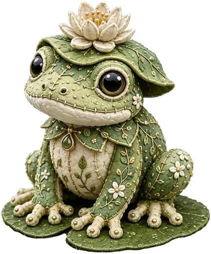 Forest DIY Patchwork Kit, DIY Fabric Animal Craft Kit, Forest Guardians Sewing Kit with Fabric & Accessories, Doll Making Set, Handmade Decor Ornament Gift for Craft Lovers (Frog) by Unknown