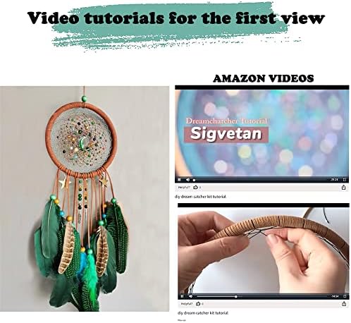 DIY Dream Catcher kit,Crafts for Adults,Moon Design Dream Catchers,Feather Hanging with Star and Moon.DIY Kits for Bedroom Wall Décor,Directions - Image 3
