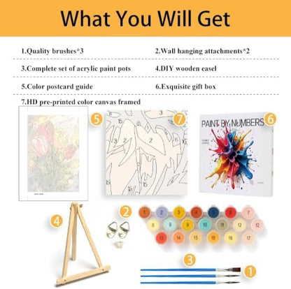 Mowana Tulips Paint by Numbers Kit for Adults Beginners - Image 3