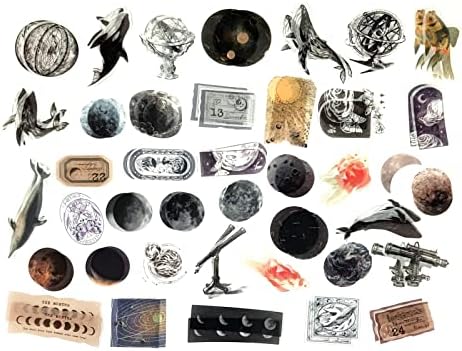 Esweny 200 Pieces Vintage Ephemera Scrapbooking Supplies Pack for Journaling, Decoupage Paper Scrapbook Stickers Kit for Junk Journal Planners Collage Craft Notebooks Album (Space and Sea) - Image 6