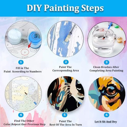 Artunion Framed Paint by Numbers Kit for Adults Beginners & Kids Ages 8-12,Colorful Dachshund Dog Paint by Number with Frame,Dog Animal Paint by Numbers Kit on Canvas 10 * 10 Inch Without Easel - Image 6