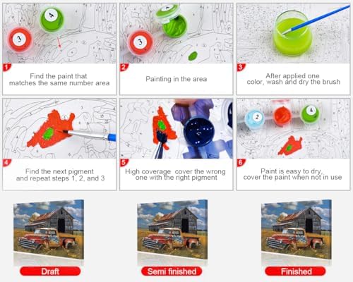 TUMOVO Abandoned Car Paint by Numbers for Adults Beginner DIY - Image 4