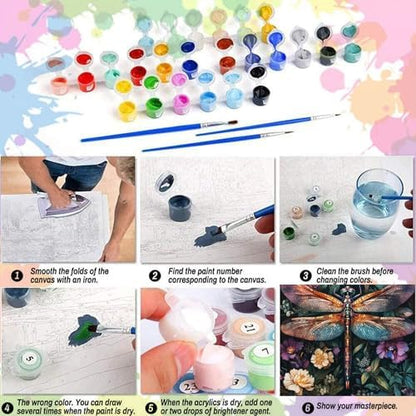 Dragonfly Paint by Numbers Kit for Adults Beginner 16x20inch(Without Frame) - Image 6