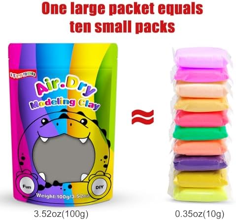 ifergoo 100g Gray Air Dry Clay, 3.5oz DIY Creative Modeling Clay for Kids - Image 6