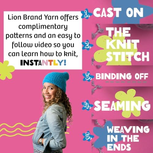 Lion Brand Yarn InstaKnit Beginner Yarn for Knitting, Plum Luck, 1 Pack - Image 5