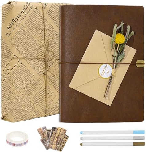 Vienrose Photo Album Scrapbook Kit, 9x6.5 Inch, 60 Pages, Dark Brown by Vienrose