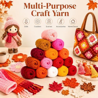 MAQIHAN 15x20g Acrylic Yarn for Crocheting - Soft Knitting Yarn for Crafts - Image 4