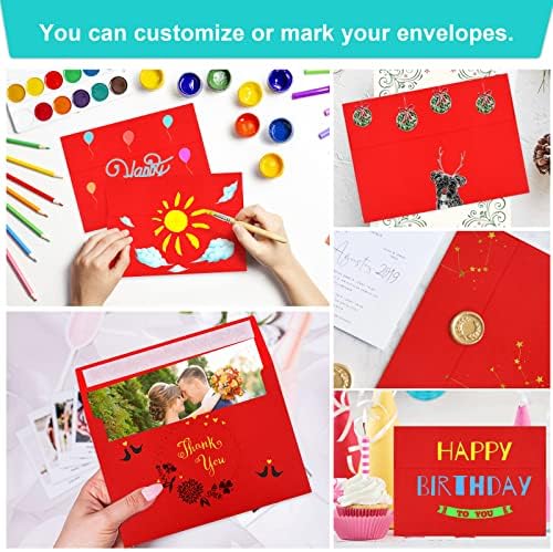 140 Packs of Invitation Envelopes, A2 Envelopes Red Postcard for 4.5x5.5 for Invitations, Self Seal for Photos RSVP, Greeting Cards - Image 5