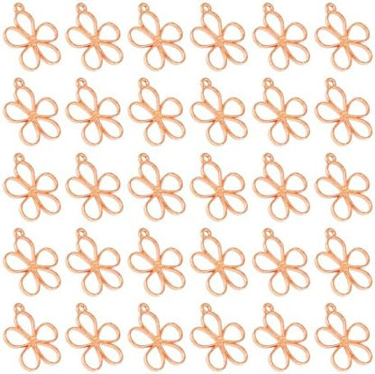 30PCS Open Bezel Pendants, Hollow Flower Alloy Frame Charms for Resin Jewelry Making, DIY Earrings Necklace Bracelet Craft Supplies by AUXBC