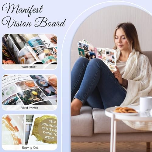 EggSun Vision Board Supplies with 1200+ Images & Quotes Collage Magazine Book, Wall Clip Art Scrapbook Journal Kit for Vision Board Making Beginners Women Men Teen Girls Coquette Room Decors (Pink) - Image 3