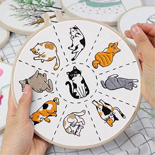 Louise Maelys Cat Embroidery Kit for Beginners Animal Pattern DIY Craft - Image 3