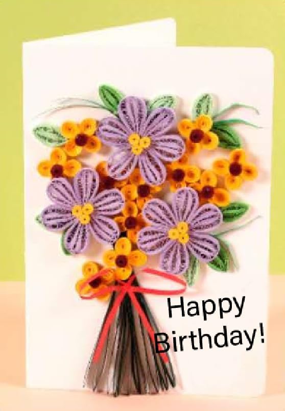 Wizardi Greeting Card Making Kit. Flowers DIY Quilling Kit F07M3-5-FL7 by Wizardi