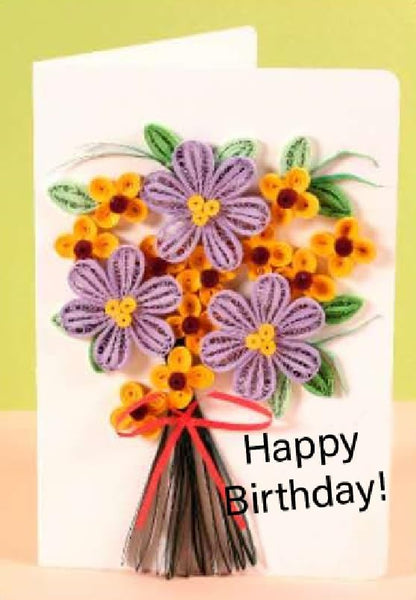 Wizardi Greeting Card Making Kit. Flowers DIY Quilling Kit F07M3-5-FL7 by Wizardi