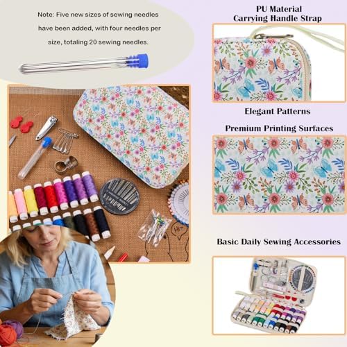 Bobode Printing Floral Travel Sewing Kit with 130 PCS Sewing Accessories - Image 6