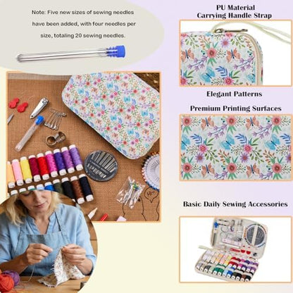 Bobode Printing Floral Travel Sewing Kit with 130 PCS Sewing Accessories - Image 6