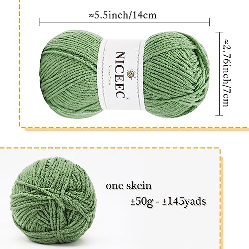 NICEEC 300g Soft Assorted Colors Yarn 100% Acrylic 870yds -Series 12 - Image 2
