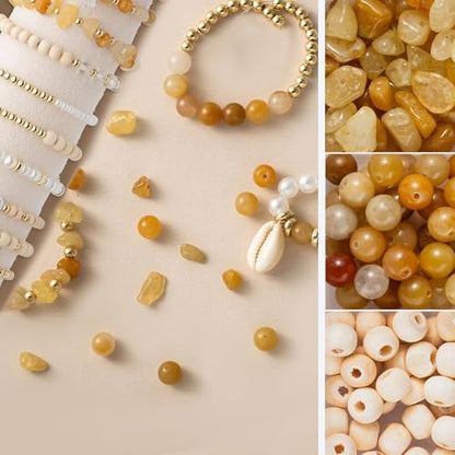 Xylise Jewelry Making Supplies Kit Natural Stone Beads for Irregular Natural Stone with for DIY Craft Bracelet Necklace Earrings for Adults (Topaz) - Image 4