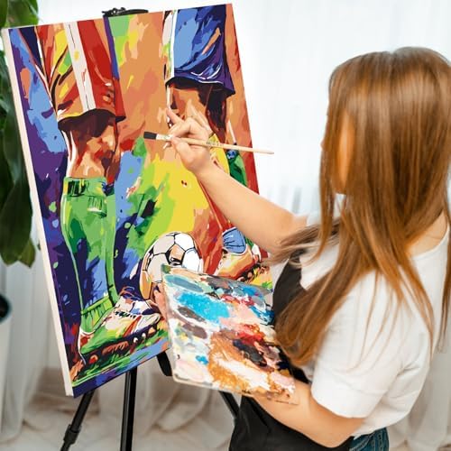 Paint by Numbers Kit for Adults, Soccer Match Number Painting, 16 x 20 Inch - Image 6