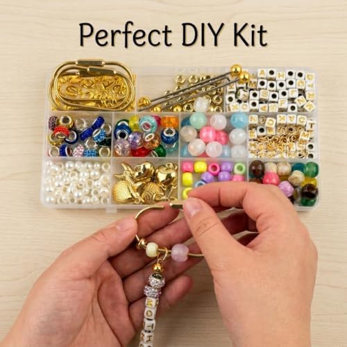 Yrelven Preppy Carabiner Charm Making Kit DIY Keychain Kit 360PCS - Image 4