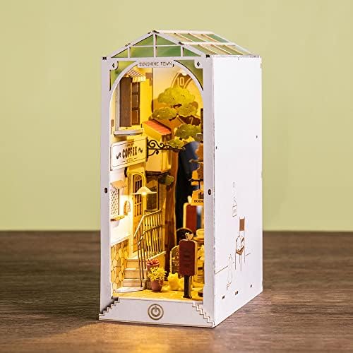 Rolife DIY Book Nook Kit Sunshine Town, DIY Miniature Booknook Kit Creative Decorative Bookend Bookshelf Insert 3D Puzzles for Adults, Halloween/Christmas Decorations/Gifts for Adults (Sunshine Town) by Rolife