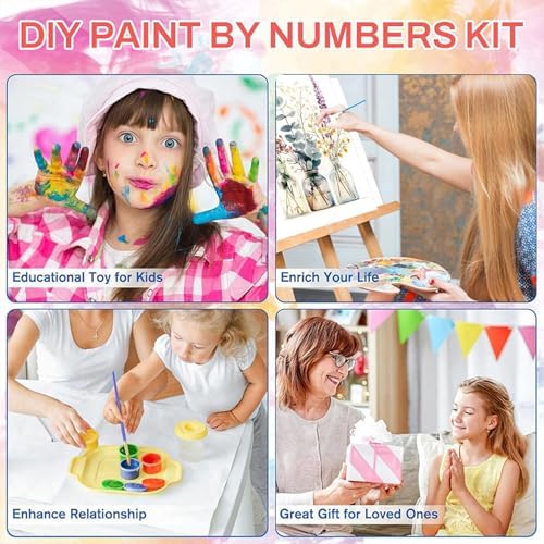 ICYANART Flowers Paint by Numbers for Adults Framed, Number Painting 8x12In - Image 6