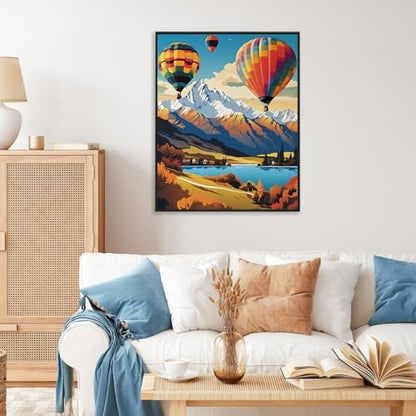 Paint by Numbers Kit for Adults, Hot Air Balloon Number Painting Canvas Kit - Image 2