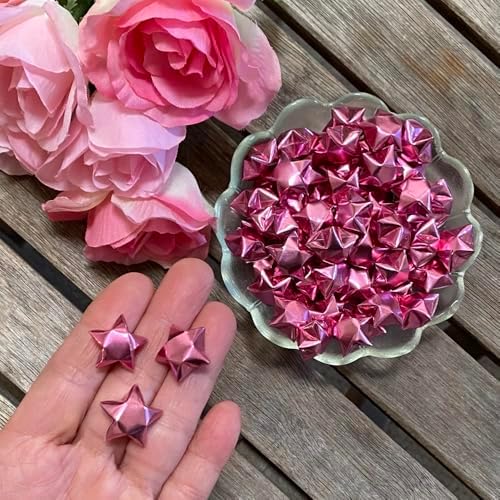 500-Strips Pink Foil Paper Strips for Making Origami Stars, Lucky Stars, Puff Star. Reflective Mirror Shiny Paper Strips, 0.5 x 11 inch. (Pink Foil, 500) - Image 4