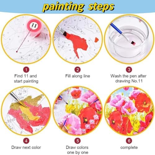 SKMN Paint by Numbers for Adults,Colorful Botanical Art,Paint by Numbers on Canvas,DIY Paintwork Drawing Art for Beginner Gift,40x50cm,Without Frame - Image 5