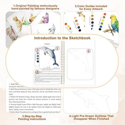 Animals Watercolor Workbook, Watercolor Painting Book Kit - Image 2