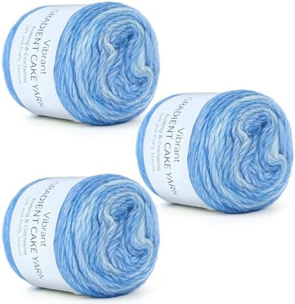 Aeelike Cake Yarn for Crocheting, Soft Ombre Crochet Yarn, Light Blue by Aeelikescrochetworld