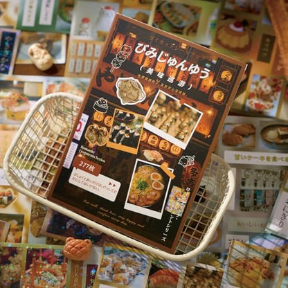 Japanese Food Sticker Book - 20 Sheets Kawaii Sushi Ramen Stickers for Journals, Planners, Scrapbooking & Water Bottles - Retro Izakaya Vibe Vinyl Decals (277 Pcs, Brown) - Image 2