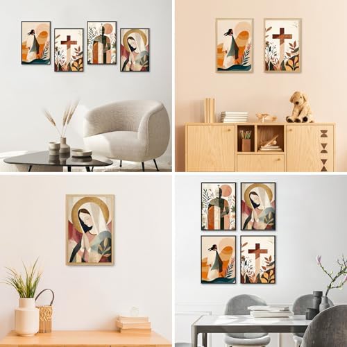 4 Pack Framed Paint by Numbers Kit for Adults, Christian, 8 x 12 Inch - Image 7