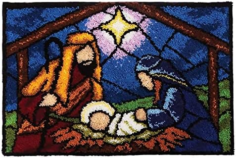 MIAOLLUN Latch Hook Kits Rug, 3D Pattern Printed Canvas Crochet Needlework Crafts Floor DIY Latch Kits for Adults Beginners 20.4" X 15" (52X38cm) by MIAOLLUN
