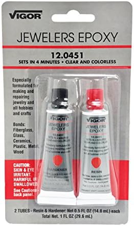 Vigor Jeweler's Epoxy 2 Step 12.0451 - Fast Setup Clear and Colorless - Resin and Hardener by RosenthalCollection