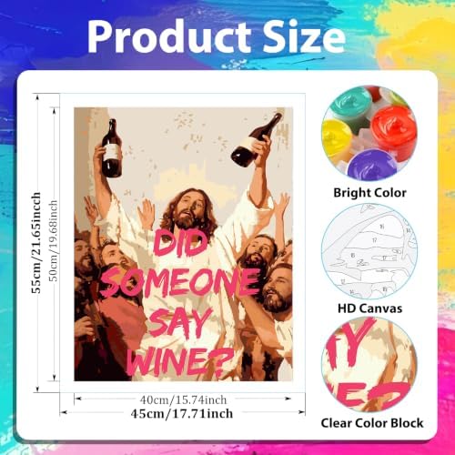 xcemhil Jesus Paint by Number Kit for Adults, 16x20inch - Image 2