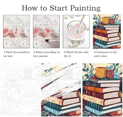ZRIZQ Paint by Numbers Kit for Adults Beginner,Books,16x20 - Image 5