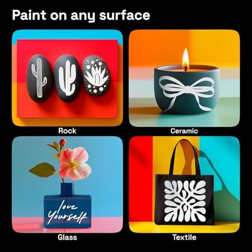 ARTISTRO White Dual-Tip Acrylic Paint Marker Pens - Set of 5 - Image 3