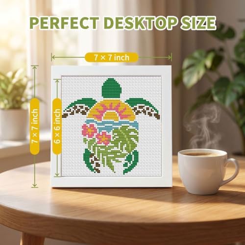 Sea Turtle Stamped Cross Stitch Kits for Beginners Adults with Framed - Image 3