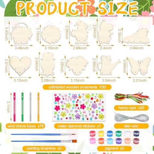 JellyArch Sunflower 30 Pack DIY Wind Chime Kit Art and Crafts - Image 3