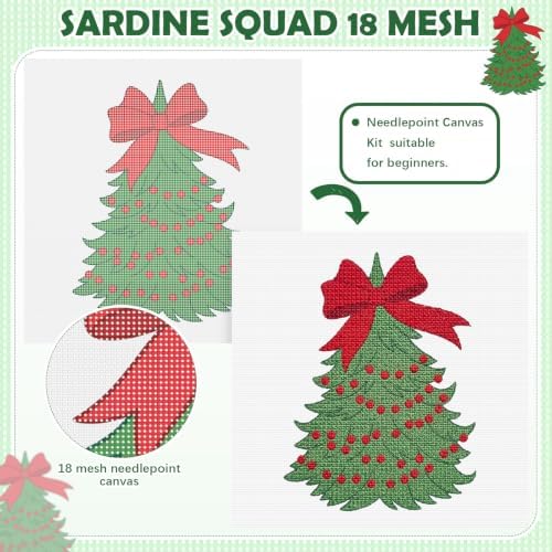 XunYee Needlepoint Canvas Kit, Christmas Tree - Image 3